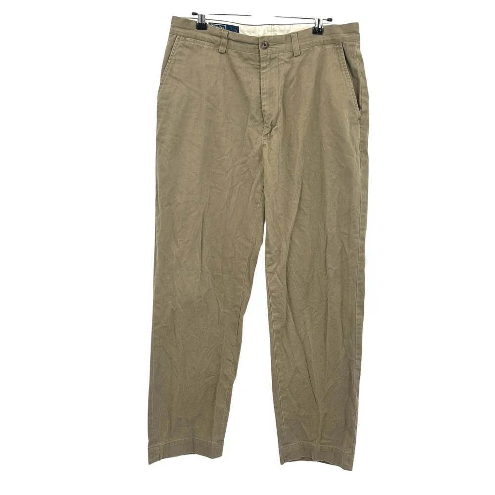 Polo Ralph‎ Lauren Chino Pants 32x30 Olive Khaki Straight Leg Classic Minimalist